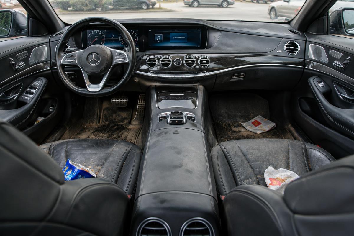 Vehicle interior before detailing